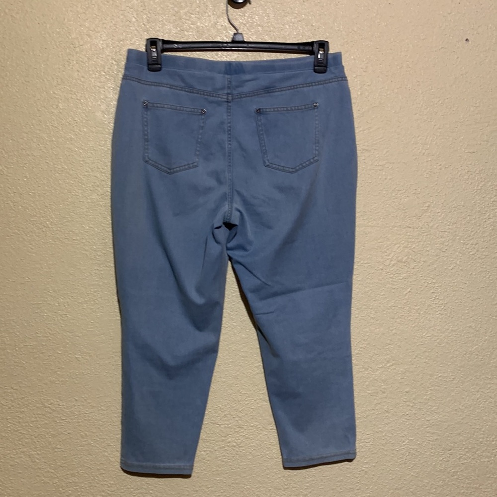 Style & Co Capris Pants Jeggins Blue Size L Stretchy Pull up - Picture 6 of 12
